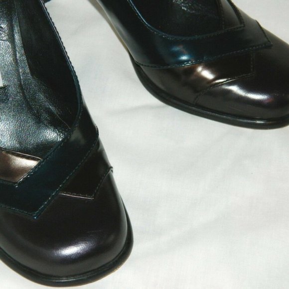 Pura Lopez High Heel Round Toe Pumps in Multi-Colored Shimmering Leather  US 6 - Picture 3 of 13